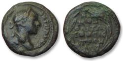 Ancient Coins - AE 16 (assarion) Elagabalus, Moesia Inferior -- Nikopolis ad Istrum 218-222 A.D. -text in wreath-