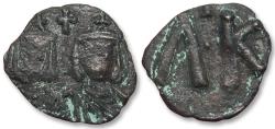 Ancient Coins - 19mm AE follis Leo V the Armenian with Constantine, Syracuse mint circa 817-820 A.D. - scarce cointype -