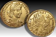 Ancient Coins - AV gold solidus Constantius II, Thessalonica mint circa 355-360 A.D. - mintmark •TES• -