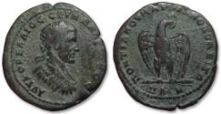 Ancient Coins - Large AE 28 (tetrassarion) Marcrinus, Moesia, Marcianopolis 217-218 A.D. - struck under Pontianus, legatis consularis - eagle reverse -