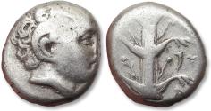 Ancient Coins - AR didrachm KYRENAICA / Cyrenaica - Kyrene / Cyrene, time of Magas circa 294-275 B.C. - cornucopiae symbol -