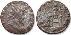 Ancient Coins - Silvered antoninianus Aureolus, Mediolanum (Milan) 1st officina 267-268 A.D. - scarce & lots of original silvering -