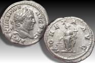 Ancient Coins - AR denarius Caracalla, Rome mint circa 212-213 A.D. - MONETA AVG -