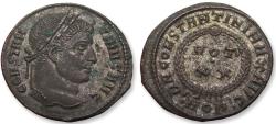 Ancient Coins - AE (silvered) follis / nummus Constantine I, Aquileia mint, 1st officina circa 321 A.D. - mintmark •AQP• -