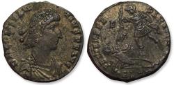 Ancient Coins - Centenionalis Constantius II, Alexandria mint circa 351-355 A.D. - mintmark ALEB - gold toning on the silvering -