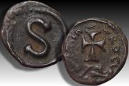 Ancient Coins - AE hexanummium Heraclius, Alexandria mint 610-641 A.D. - Ex Munzen Auktion Essen -