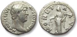 Ancient Coins - AR denarius Hadrian / Hadrianus, Rome 134-138 A.D. -- Moneta standing left --