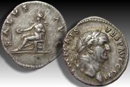 Ancient Coins - AR denarius Vespasian / Vespasianus, Rome mint circa 73 A.D. - SALVS AVG -
