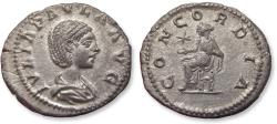 Ancient Coins - AR silver denarius Julia Paula, Rome mint circa 219-220 A.D. - CONCORDIA reverse - scarce Empress in great condition