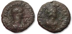 Ancient Coins - 21mm BI tetradrachm Aurelian & Vabalathus, Egypt, Alexandria, dated year 1 and 4, circa 270-271 A.D.