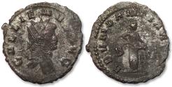 Ancient Coins - AE/BI silvered antoninianus Gallienus, Rome mint 265-267 A.D. - ABVNDANTIA AVG, B in left field -