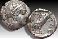 Ancient Coins - AR tetradrachm Attica, Athens 454-404 B.C.
