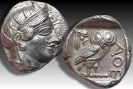 Ancient Coins - AR tetradrachm 454-404 B.C. Attica, Athens - beautiful high quality example of this iconic coin -