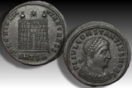 Ancient Coins - Follis Constantius II as Caesar, Thessalonica circa 326-328 A.D. - PROVIDENTIAE CAESS, SMTSB -
