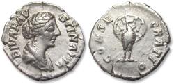 Ancient Coins - AR silver denarius DIVA Faustina II Junior, Rome circa 176 A.D. - struck under Marcus Aurelius & Lucius Verus -