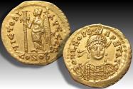 Ancient Coins - AV gold solidus Leo I The Thracian, Constantinople mint 2nd officina (B) circa 462-466 A.D.