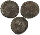 Ancient Coins - Group of 3x antoninianus Claudius II Gothicus, Rome/Milan mints: PROVIDENT AVG - VICTORIA AVG - VICTORIA AVG (Milan)