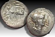 Ancient Coins - AR denarius L. Cornelius Sulla & L. Manlius Torquatus Proquaestor, mint moving with Sulla 82 B.C.