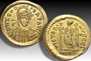 Ancient Coins - AV gold solidus Zeno, Constantinople mint 476-491 A.D. - 2nd reign, officina I -