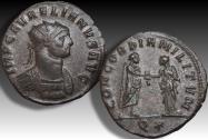 Ancient Coins - AE/BI silvered antoninianus Aurelian / Aurelianus, Siscia 274-275 A.D. - mintmark Q ⁕ -