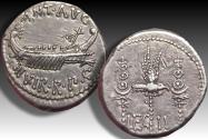 Ancient Coins - AR denarius Mark Antony / Marc Anthony, Patrae (?) mint circa 32-31 B.C. - legionary denarius for LEG II -