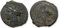 Ancient Coins - AE 20 (shekel ?) CARTHAGE, Zeugitania - Carthage or Sardinian mint circa 300-264 B.C. - variety with large pellet