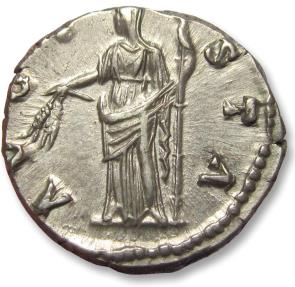 Ancient Coins - AR denarius DIVA Faustina Senior, Rome after 141 A.D. - near mint state, a beauty! -