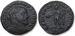Ancient Coins - AE quarter 1/4 follis / nummus Maximinus II as Caesar, Siscia mint circa 305-306 A.D. - long title obverse var., rare cointype -