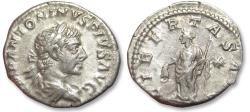 Ancient Coins - AR denarius Elagabalus, Rome mint 218-222 A.D. - LIBERTAS AVG -