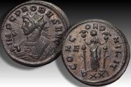 Ancient Coins - Silvered antoninianus Probus, Ticinum mint circa 279-281 A.D. - CONCORD MILIT, PXXI -