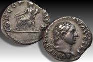 Ancient Coins - AR denarius Vitellius, Rome mint 69 A.D. - CONCORDIA PR - nice portrait of this scarcer Emperor