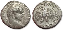 Ancient Coins - AR silver tetradrachm Caracalla, JUDAEA, Caesarea Maritima 215-217 A.D.