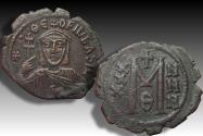 Ancient Coins - 29mm AE follis Theophilos / Theophilus, Constantinople mint 829-842 A.D.