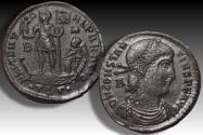 Ancient Coins - AE 24mm centenionalis Constantius II as Augustus, Thessalonica mint - •TS Γ• - circa 350 A.D.
