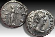 Ancient Coins - AR denarius DIVA Faustina I Senior, Rome mint after 141 A.D. - CERES reverse -