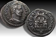 Ancient Coins - AR silver argenteus Diocletian / Diocletianus, Treveri (Trier) mint circa 295-297 A.D. - VICTORIA SARMAT reverse -
