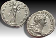 Ancient Coins - AR denarius Trajan / Trajanus, Rome circa 116 A.D. - removed from NGC slab AU Strike: 5/5 Surface: 4/5 -