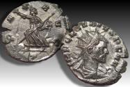 Ancient Coins - Silvered antoninianus Claudius II Gothicus, Mediolanum 3rd officina - mint state & fully silvered ! 269-270 A.D.
