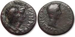 Ancient Coins - AE 23 Augustus, Rhoemetalces I & Pythodoris, struck by Rhoemetalces I, King of Thrace circa 11 B.C. - 12 A.D.