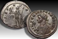 Ancient Coins - Silvered antoninianus Probus, Ticinum mint 276-282 A.D. - VIRTVS AVG, QXXT -