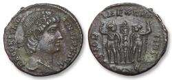 Ancient Coins - 15mm AE follis Constantine II as Augustus, unreadable mint circa 337-340 A.D. - looks like SMAQ? -
