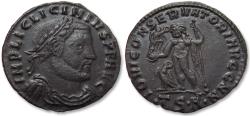 Ancient Coins - AE follis Licinius I, Thessalonica mint circa 312-313 A.D. - mintmark °TS°A° - high quality coin