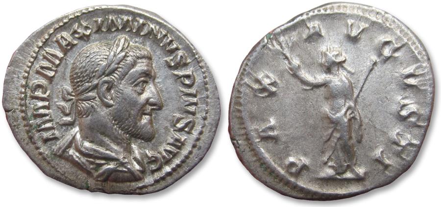Ancient Coins - AR denarius Maximinus I Thrax, Rome mint 235-238 A.D. - PAX AVGVSTI -