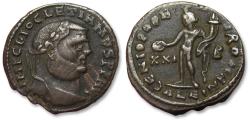 Ancient Coins - AE 25mm follis Diocletian / Diocletianus, Alexandria mint circa 300A.D. - GENIO POPVLI ROMANI / XXI / B -