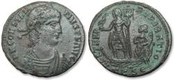 Ancient Coins - AE 23mm maiorina / centenionalis Constantius II as Augustus, Thessalonica mint circa 348-351 A.D. - TESЄ -