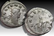 Ancient Coins - Silvered antoninianus Gallienus, Mediolanum (Milan) mint circa 260-268 A.D. - LAETITIA AVG -