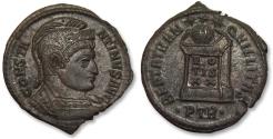 Ancient Coins - Silvered follis Constantine I, Treveri (Trier) mint, 1st officina (•PTR• ), 322-323 A.D. - superb sharp portrait -