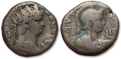 Ancient Coins - 23mm BI tetradrachm Nero, Alexandria mint dated Year 13 (66-67 A.D.) - bust of Roma reverse -