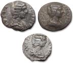 Ancient Coins - AR group of 3x denarius Julia Domna 193-217 A.D., different types included