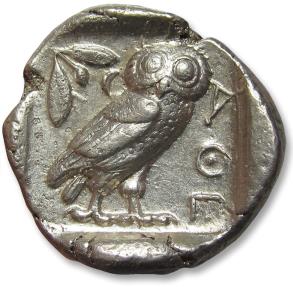 AR tetradrachm Attica, Athens circa 465-460 B.C. - transitional issue